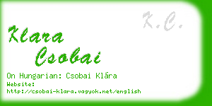 klara csobai business card